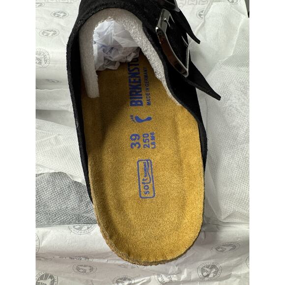 New In Box Birkenstock Arizona black Suede Women's Sandals Size 8 Or 39- Black - Picture 9 of 10